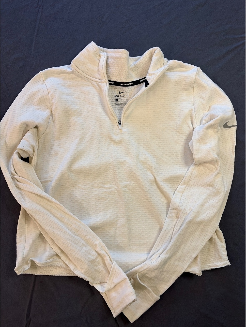 🏃‍♀️ Nike Running Dri-FIT Quarter-Zip Pullover | White | Women’s Small 🤍